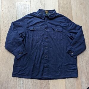 Boulder Creek trading co men's big tall navy flannel shacket jacket size 3XL